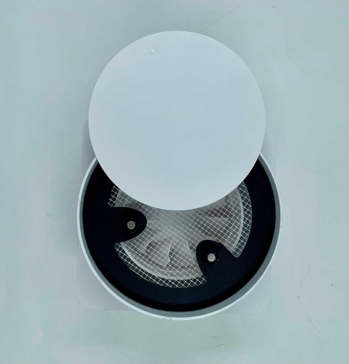 Теневой диффузор для натяжного потолка FoZa d125мм с вентилятором на шарикоподшипнике с выходом на трубу 60х120мм